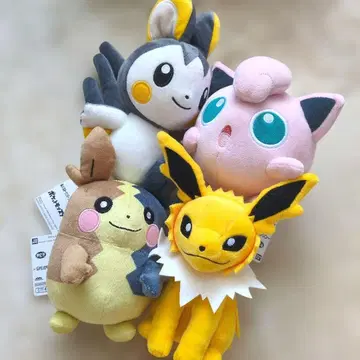 포켓몬 푸린 썬더 에몽가 모루페코 봉제 인형 4개 세트