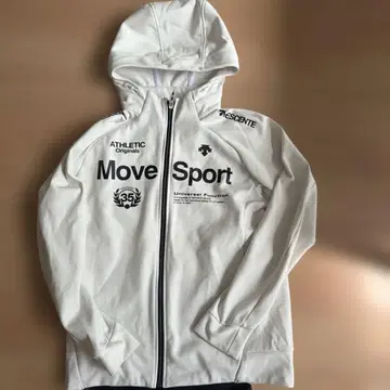 DESCENTE Move Sport 지퍼 후드티 화이트 트랙 수트