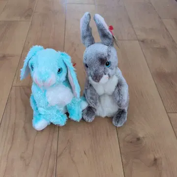 Ty Beanie Babies 토끼 봉제 인형 2체 세트