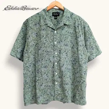 00s 에디 바우어 Eddie Bauer 올 패턴 반팔 린넨 셔츠