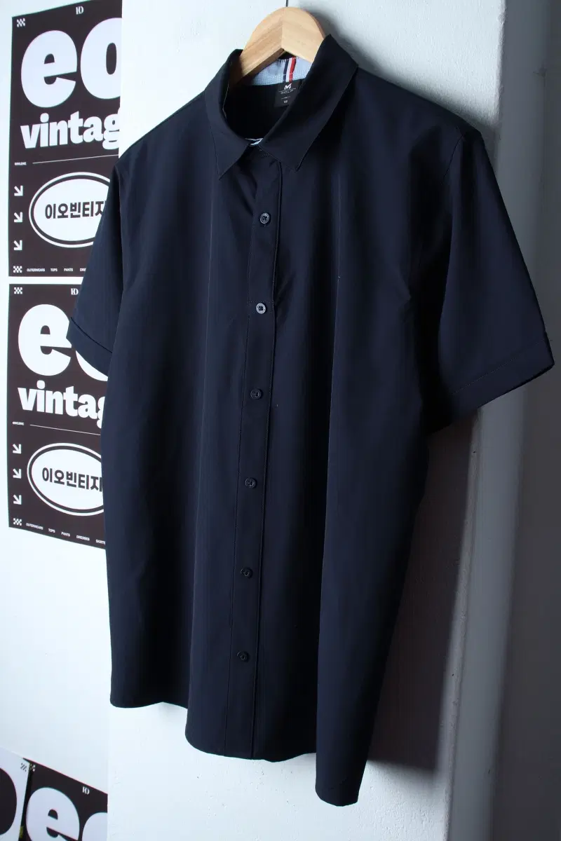 (L-XL) 밀레 반팔셔츠 남방 골프 기능성 네이비 폴리-H34103