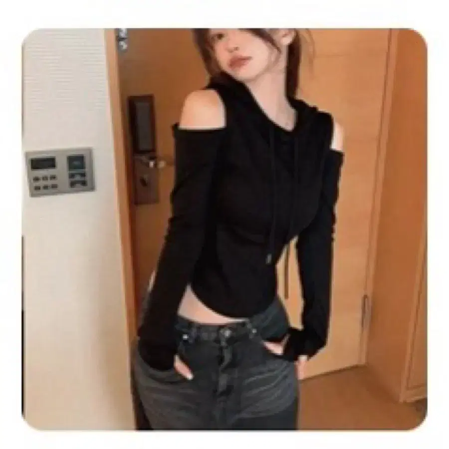 히프나틱 자체제작 후드 트임 워머 티셔츠 안기모 크롭후드 후드크롭