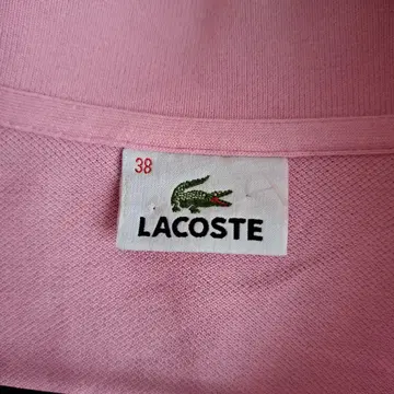 LACOSTE 라코스테 반팔 피케 셔츠 핑크 보더 사이즈 38