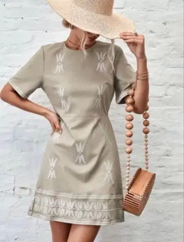 ZARA 자라 린넨 원피스 자수 베이지 인기 완판