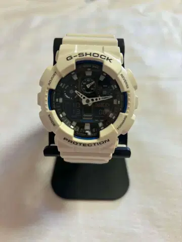 CASIO G-SHOCK 화이트 아날로그 디지털 손목시계 본체