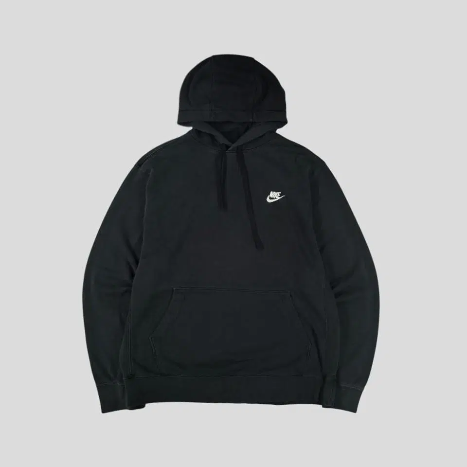 나이키 피그먼트 블랙 화이트 퓨추라로고 코튼블렌드 후드 티셔츠 L-XL