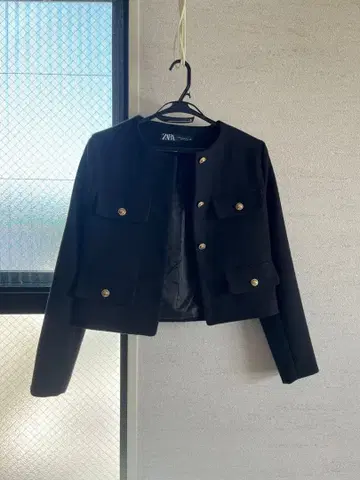 Zara 트위드 자켓 버튼 1개 없음