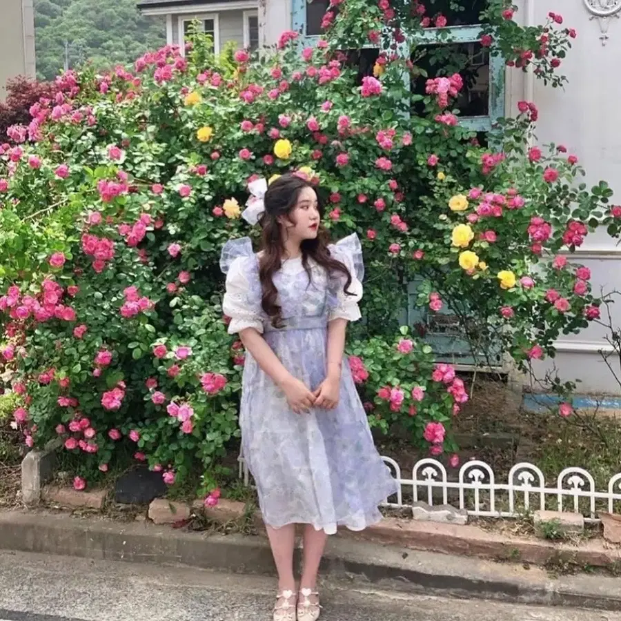 유앤진 오간자 에이프런 원피스세트