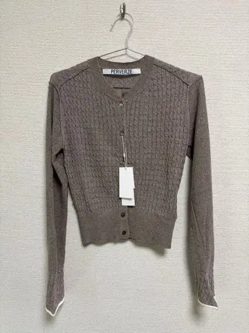 PERVERZE Silk Thin Cable Knit Cardigan