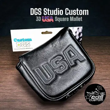 입체감! 3D USA 블랙/화이트 스티치 말렛 골프헤드커버