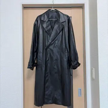 가죽 코트 L 사이즈 블랙 한국 패션 미사용 새상품 택 포함