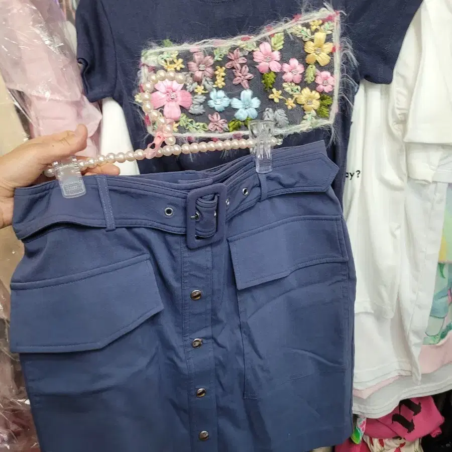 수입 벨트 스커트