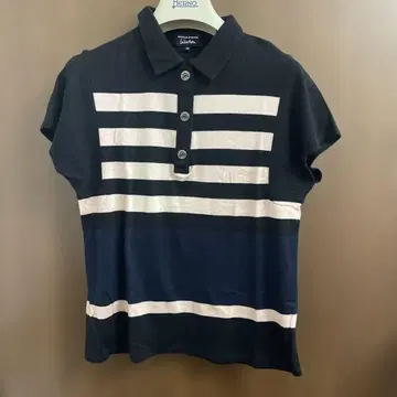SONIA RYKIEL COLLECTION 반팔 피케 셔츠 보더 38