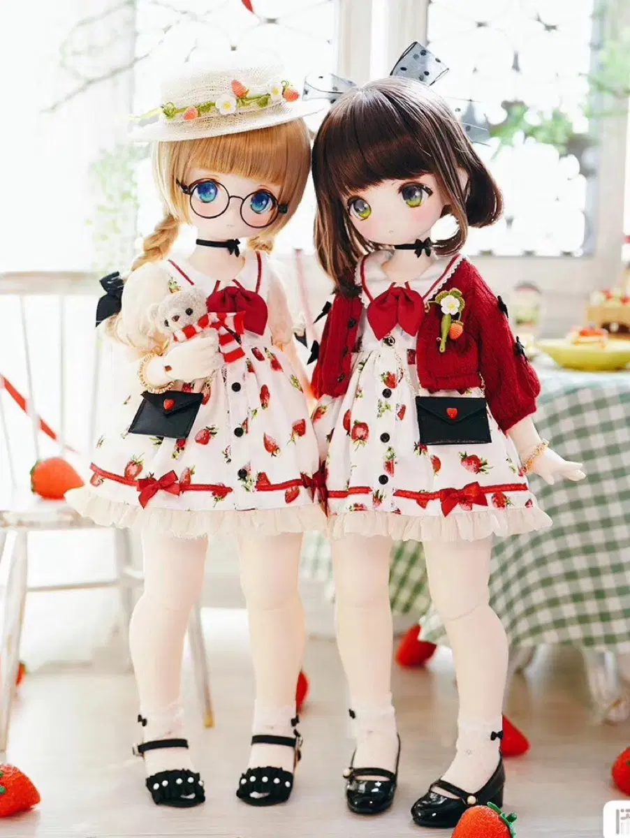 Kaleidoll 카레이돌 딸기 원피스 세트 쿠마코 사이즈