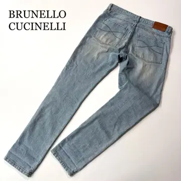BRUNELLO CUCINELLI 데님 버튼 플라이 가죽 48