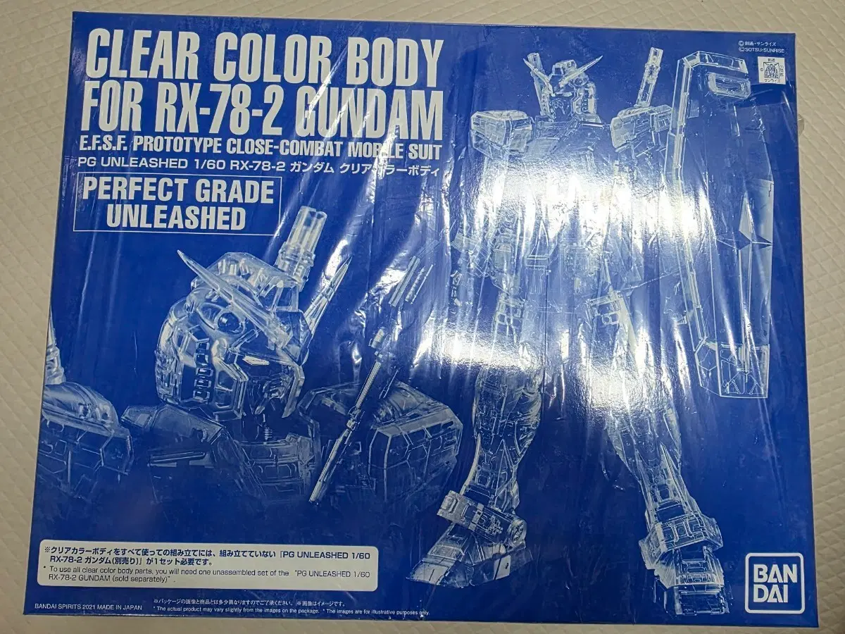반다이 PG 클리어 컬러 바디 RX-78-2 건담 퍼펙트 그레이드 언리쉬