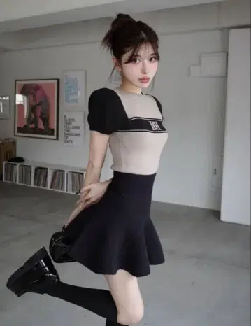 Darich 하이웨스트 니트 미니 스커트