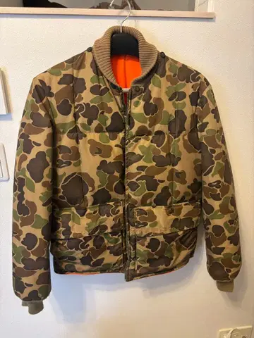 80s Eddie Bauer 리버서블 다운 자켓 덕 헌터 카모