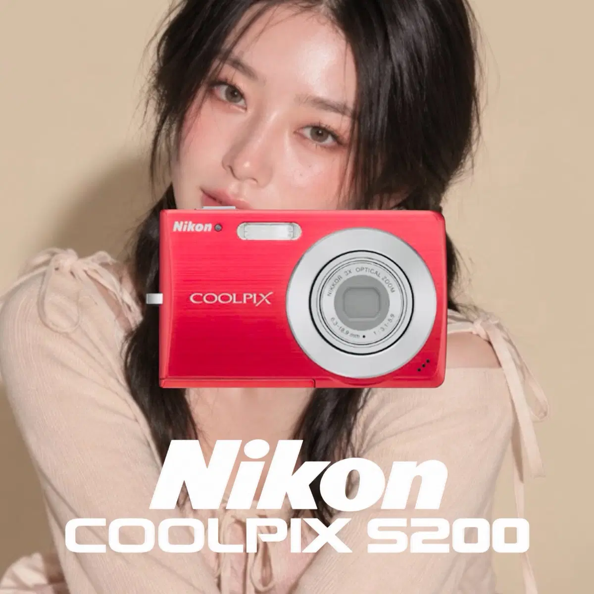 A급)니콘 쿨픽스 S200 Red (COOLPIX S200) 빈티지 디카
