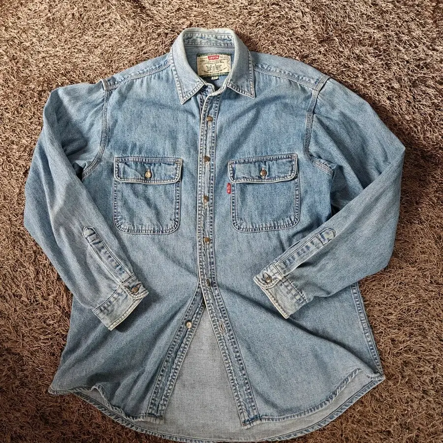 리바이스(Levis) 90's 레드탭 워시드 투포켓 데님셔츠 95