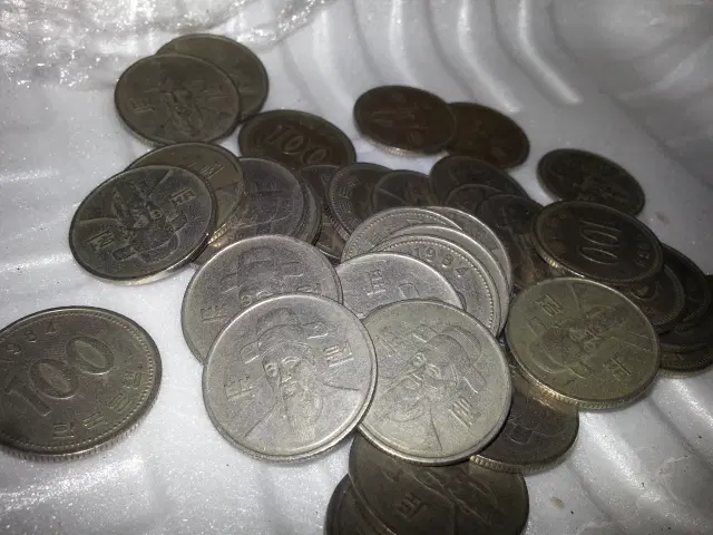 100원 동전 30개 1984년 중고