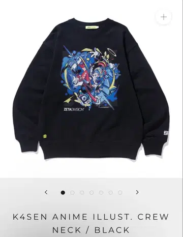 K4SEN ANIME ILLUST. CREW NECK / BLACK