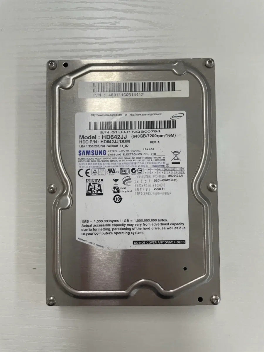 삼성 하드디스크 HD642JJ 640GB