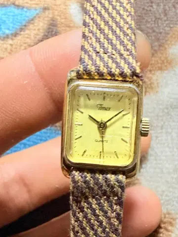 Timex 쿼츠 손목시계 본체 스퀘어 골드