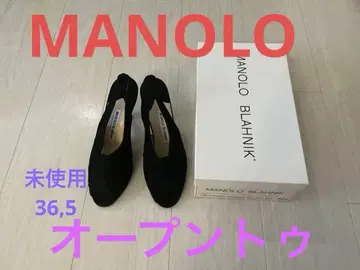 미사용 마놀로 블라닉 샌들 블랙 스웨이드 36.5