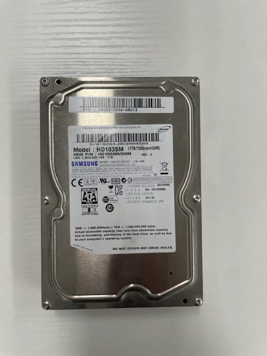 삼성전자 HDD HD103SM 1TB