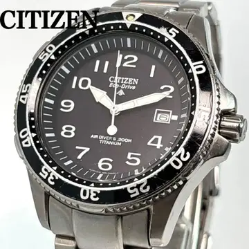 작동 CITIZEN 프로마스터 다이버즈 티타늄 시계 데이트 회전 베젤