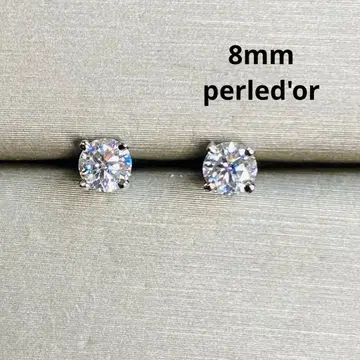 최고급 모이사나이트 모이사나이트 싱글 볼 다이아몬드 귀걸이 8mm