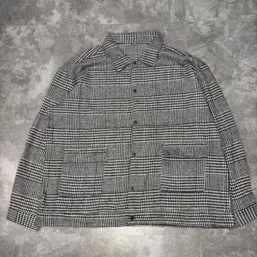 글렌체크 커버올 자켓 빅 사이즈 모노톤 5XL