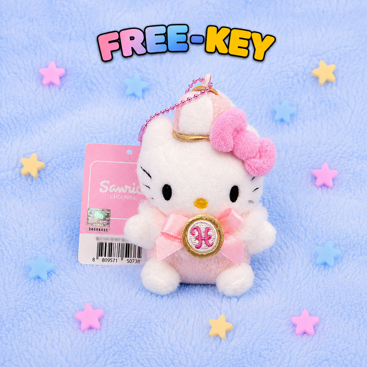 [새상품] 산리오 키티 왕관 8cm 인형 키링
