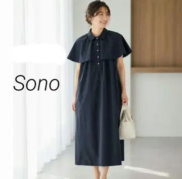 소노 테루테루 레이디 원피스 소매 케이프 원피스 네이비 일본제
