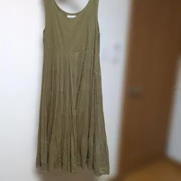 빔즈 티어드 롱 원피스 브라운 플레어 인도 면
