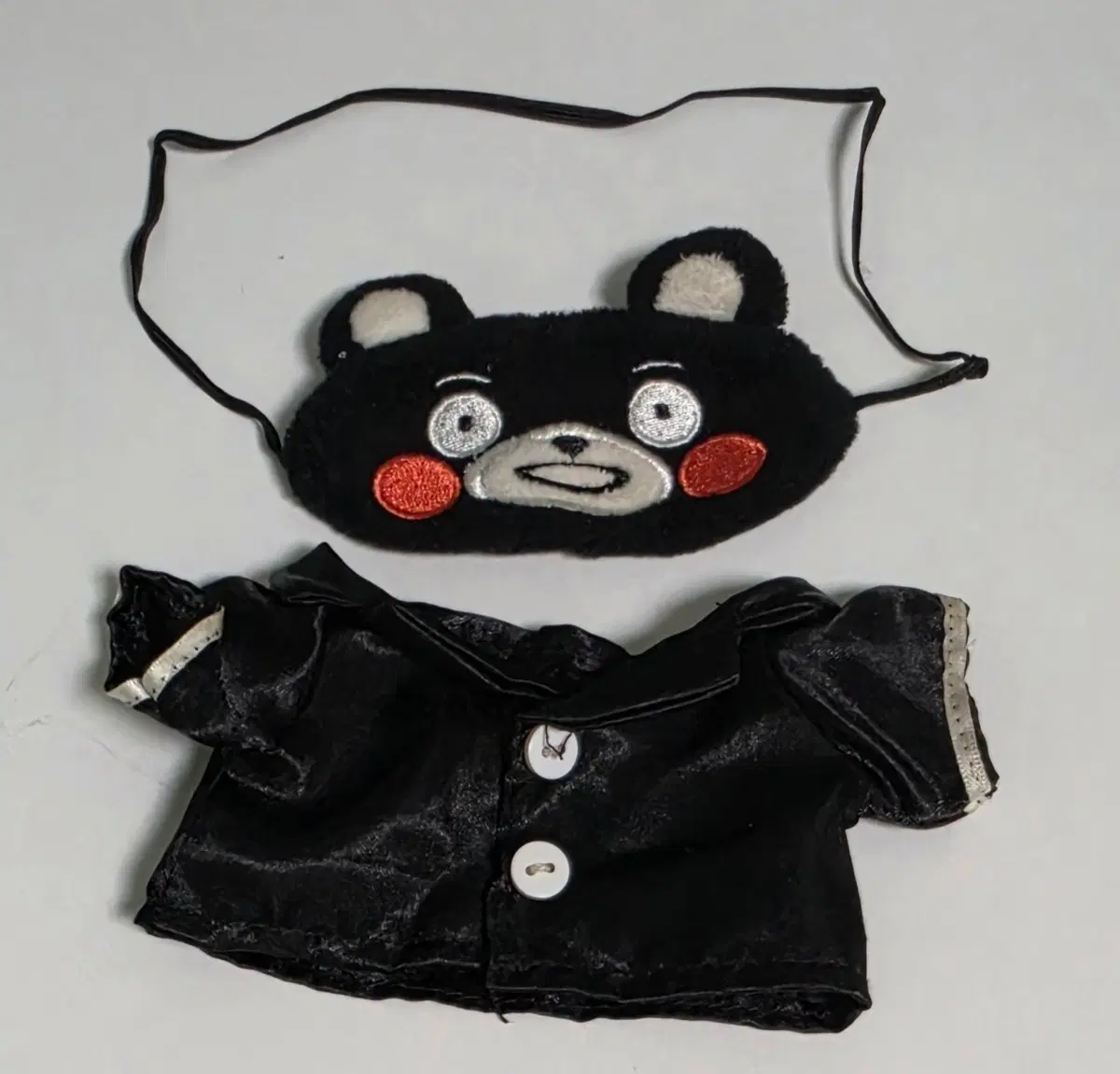 수수료 포함 가격)20cm 솜인형 옷 (쿠마몬 잠옷상의+쿠마몬 수면 안대)