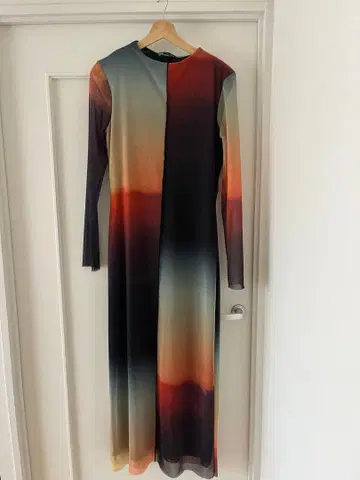 ZARA 그라데이션 프린트 메쉬 원피스 L 사이즈