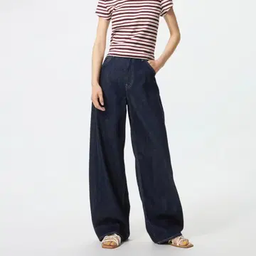 [ UNIQLO ] 배기 배럴 레그 진 남녀 공용 기장 표시 사이즈
