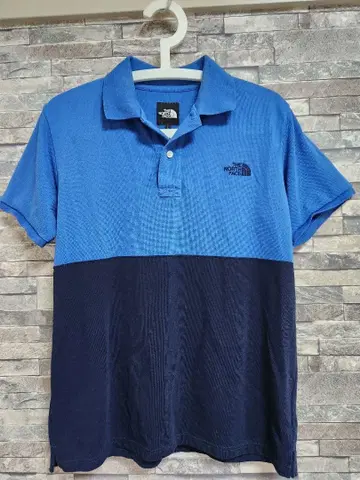 THE NORTH FACE 피케 셔츠 바이컬러 블루 네이비