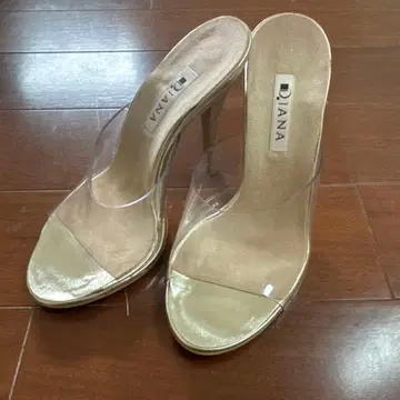 JBBF DIANA 클리어 힐 24cm 뮬 골드