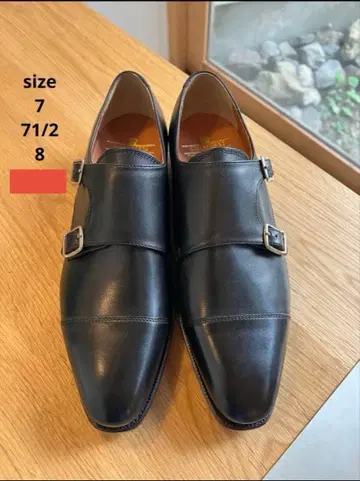 SHOEISM 더블 몽크 스트랩 블랙 약 26cm