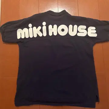MIKI HOUSE 피케 셔츠 네이비 로고