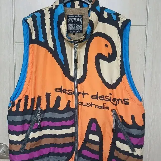 Desert Designs 오렌지 패턴 빈티지 조끼 100