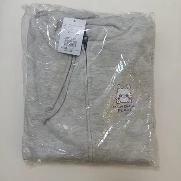 치이카와 모몽가 지퍼 후드티 멜란지 그레이 M
