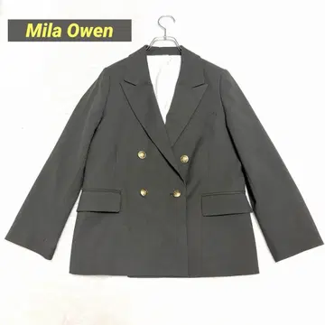 새상품급 미라 오웬 금장 버튼 더블 블레이저 컴팩트 자켓 잡지 게재품