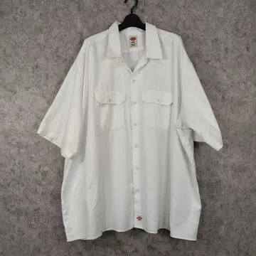 Dickies 4XL 화이트 반팔 워크 셔츠 초와이드