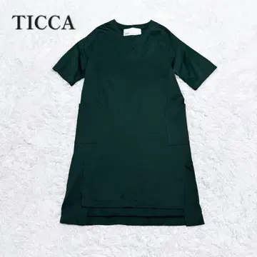 TICCA 티카 V넥 반팔 코튼 원피스