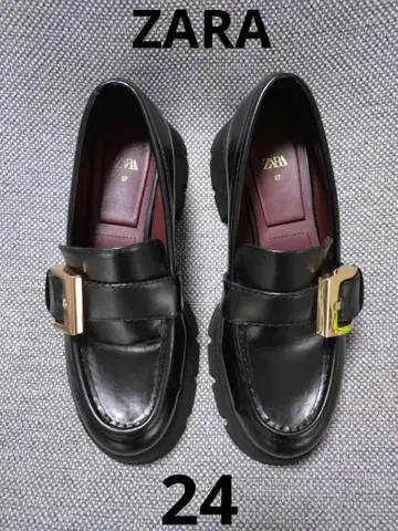 ZARA 트랙 밑창 로퍼 금장 장식 포함