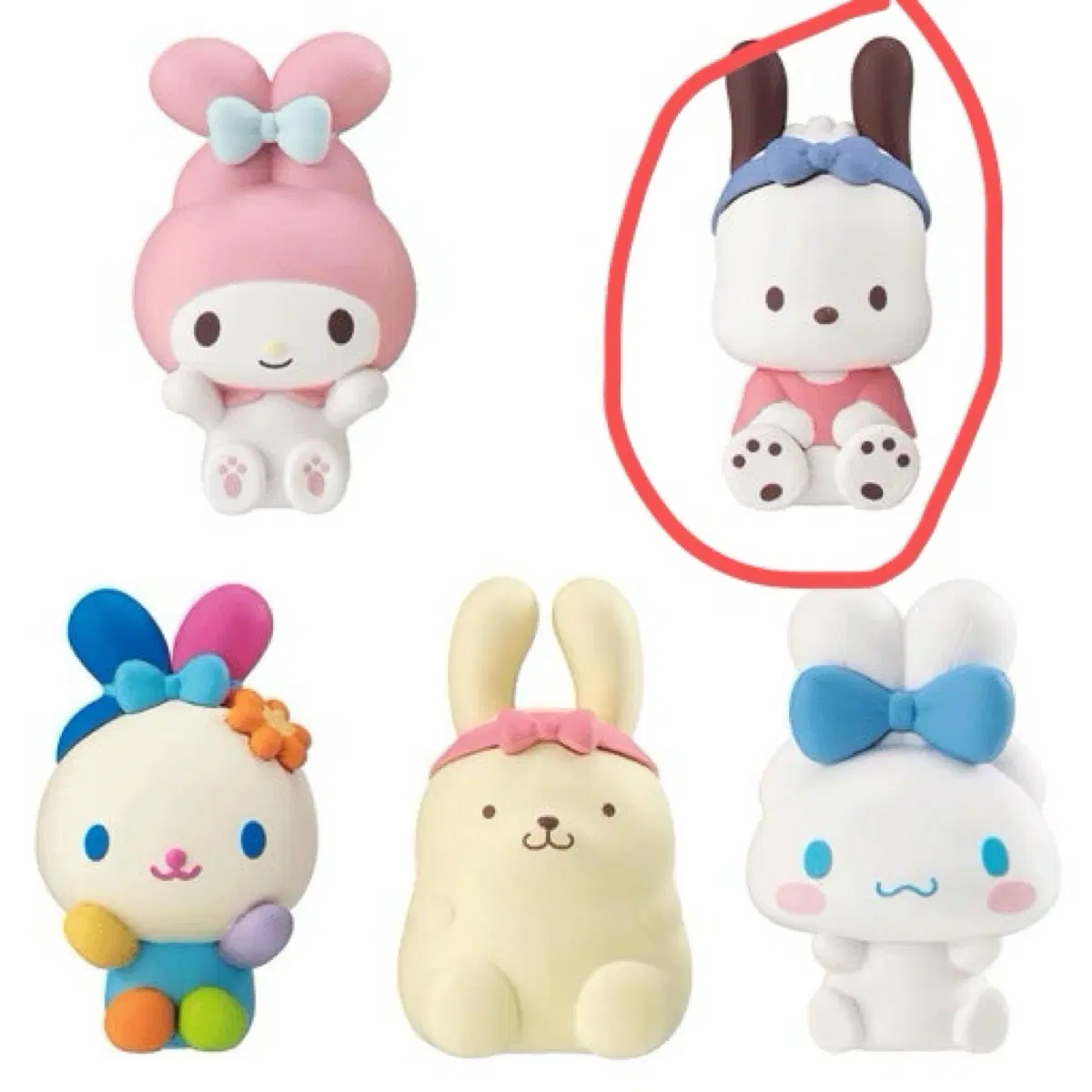 산리오 토끼로 변해요 피규어 가챠 포차코
